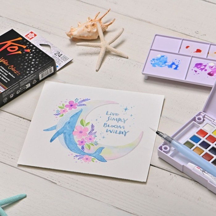 

best -Cat Air Sakura Koi Watercolor 24 Pocket Field Sketch Box