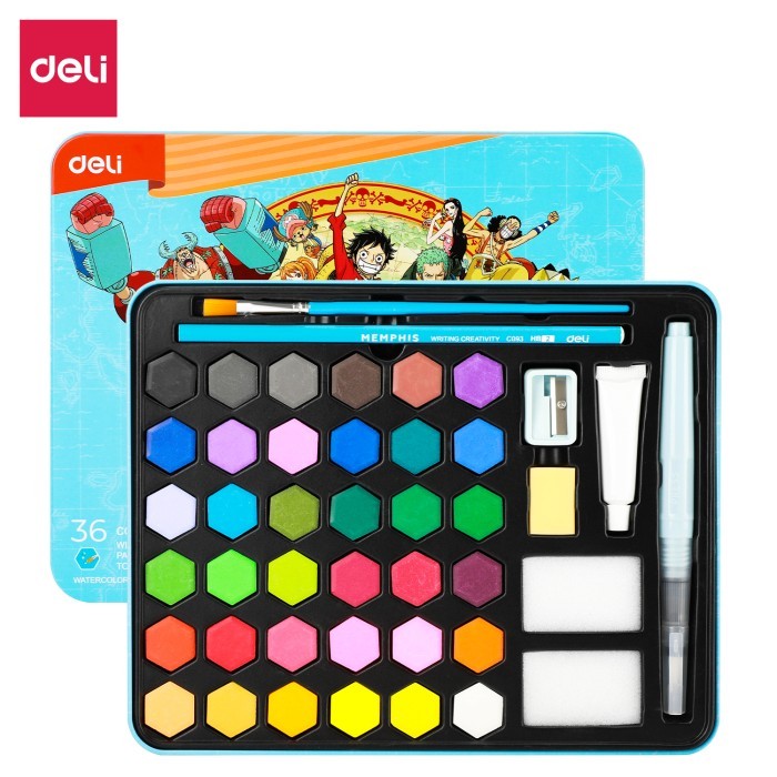 

best -Deli Watercolor Painting / Set Cat Air Padat Edisi One Piece CC16-XX - 36 warna