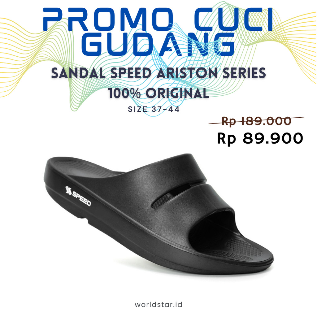 Sandal Speed Ariston Series 100% ORIGINAL Sendal Jepit Pria Hitam