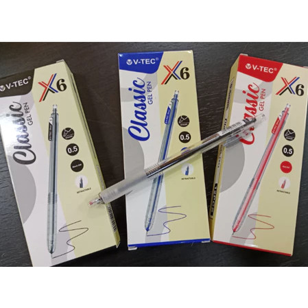 

V-TEC GEL PEN CLASSIC X6 0.5 MERAH PACK