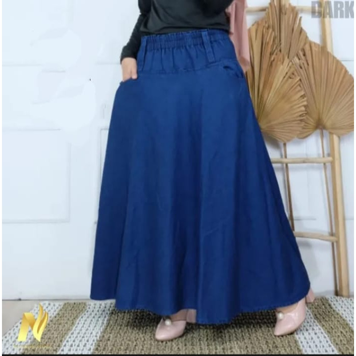 Rok jeans panjang wanita  dewasa/rok jeans wanita/rok jeans polos premium terlaris//2025//