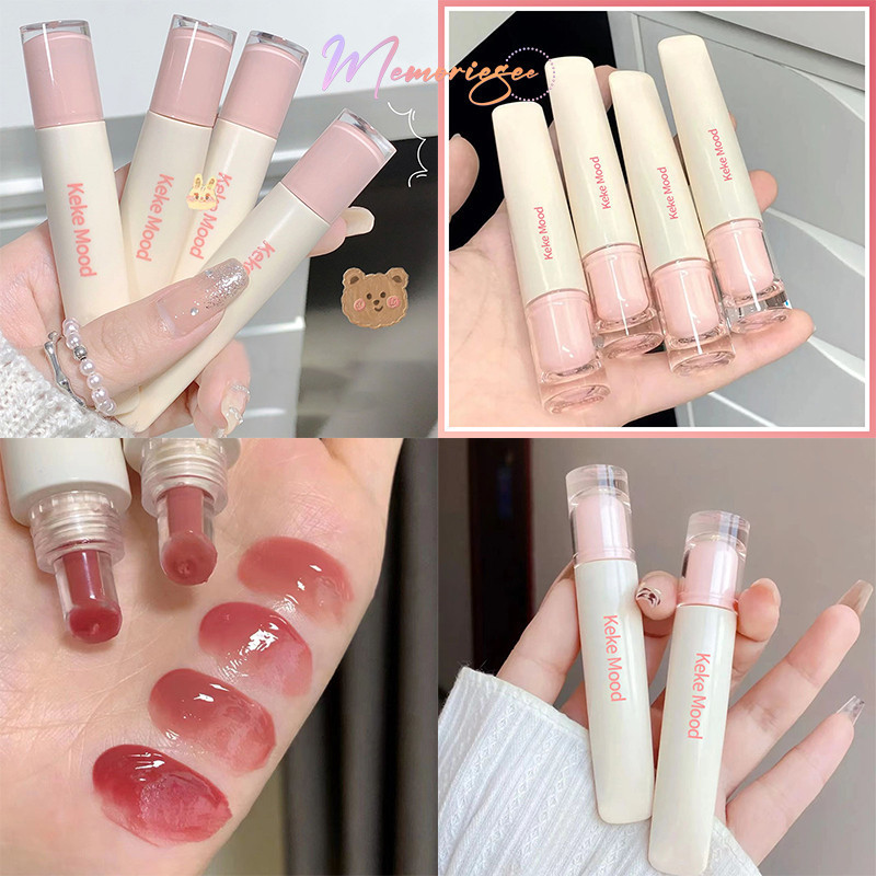 COD- KEKEMOOD Moisturizing Lip Gloss Lip Jelly Lip Essence Mirror Lip Glaze Watery Lipstick Korean L
