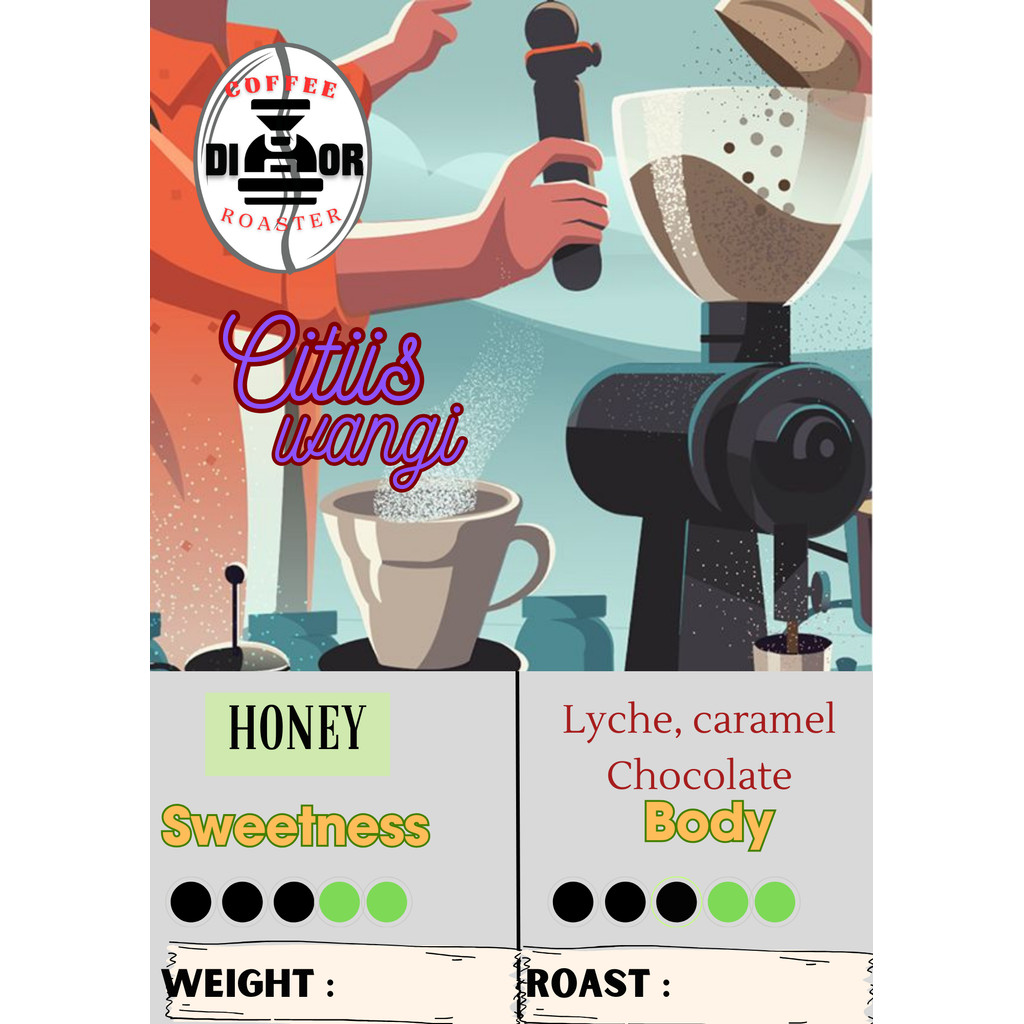 

Kopi arabika proses HONEY origin malabar biji dan bubuk berat 1kg