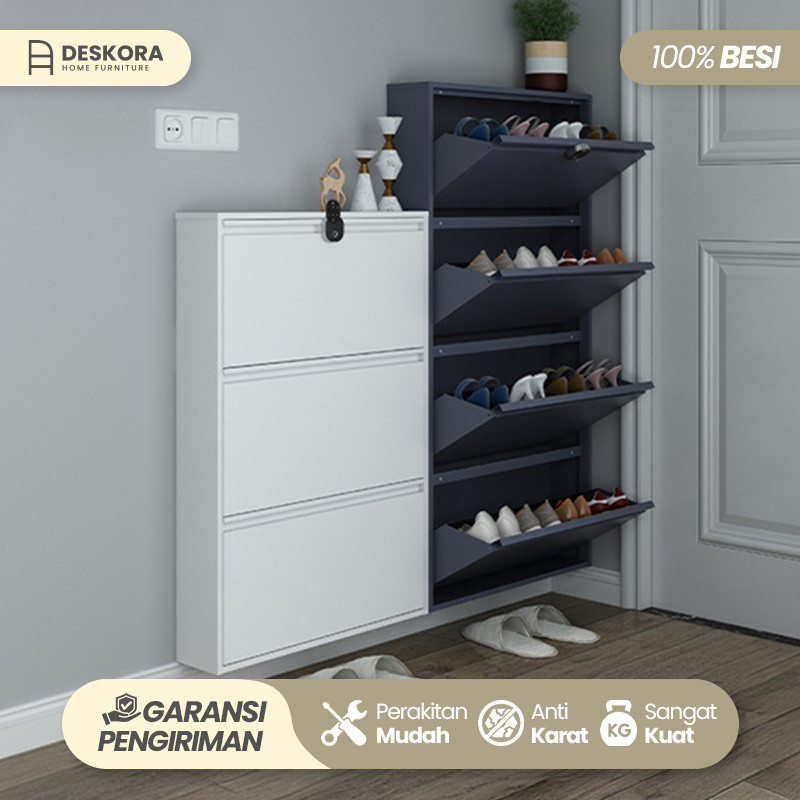 Lemari Sepatu Tertutup Rak Sepatu Tertutup Anti Debu Anti Karat Rak Sepatu Minimalis Garansi