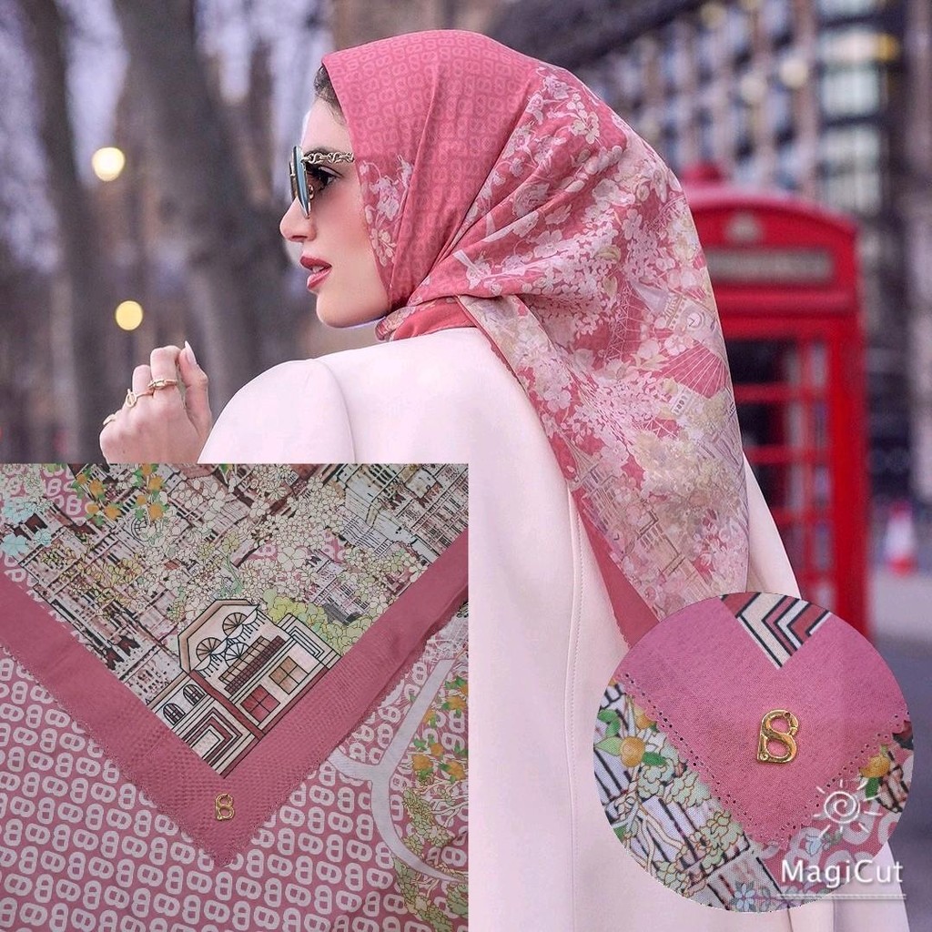 LC ttk 3 mirror/ the british series 2 semi ori jilbab button scarves / metal logo B/bahan voal subli