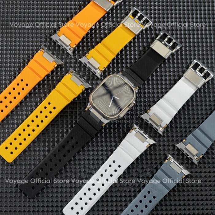 Rocky Norman Strap Silicone rubber Apple watch 10 46mm 9 45mm 8 7 6 5 44mm 3 SE iwatch sporty metal 