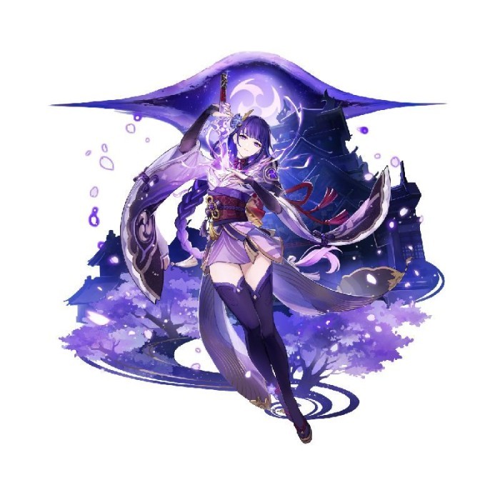 Genshin Impact Standee Acrylic Raiden Keqing Zhongli Nahida Ganyu - Raiden