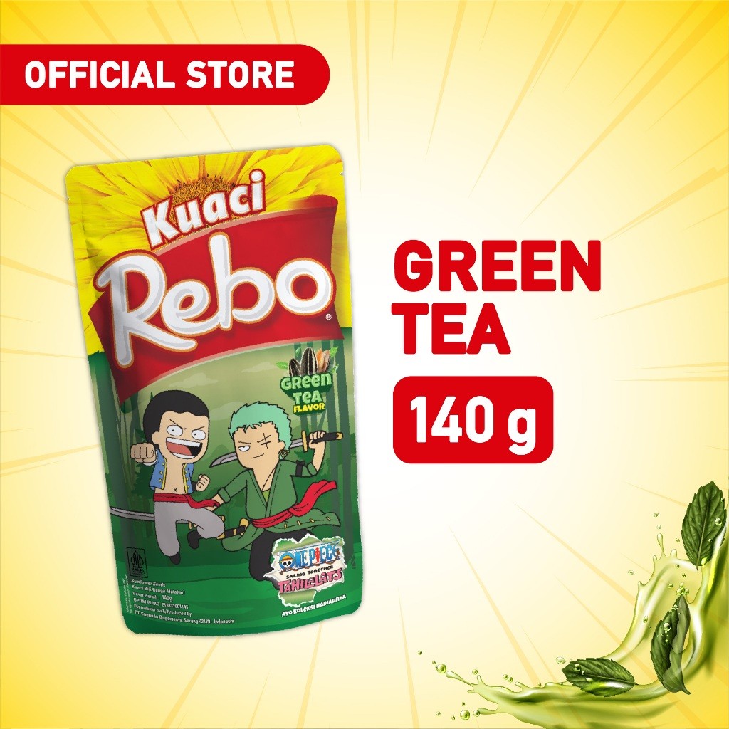 

HIRO - Rebo Kuaci Rasa Green Tea 140 Gram - Cemilan Biji Bunga Matahari