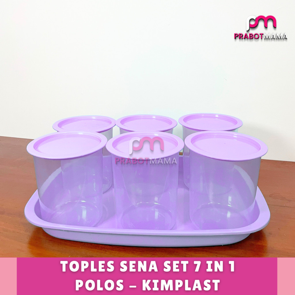 Toples Polos Set 7 In 1 dengan Nampan - Prabotmama / Sealware Tempat Cemilan Lebaran Pink Ungu