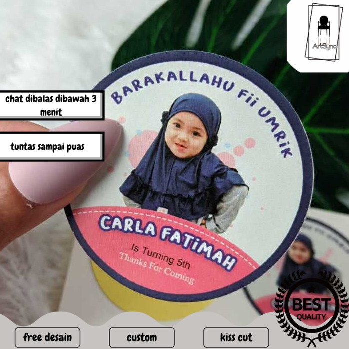 

Syncart 5-8 Sticker Ulang Tahun Anak Bulat Stiker Chromo Ultah Free Desain Template Happy Birthday