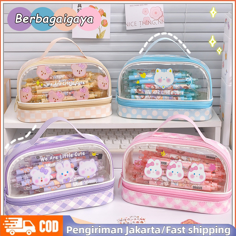 

Tas Alat Tulis Transparan Berkapasitas Besar / Tas Pensil Murid Lucu Kotak Pensil Anak / Tempat Pencil Case Korea Tas Pensil/Tempat Pensil Bernilai Tinggi