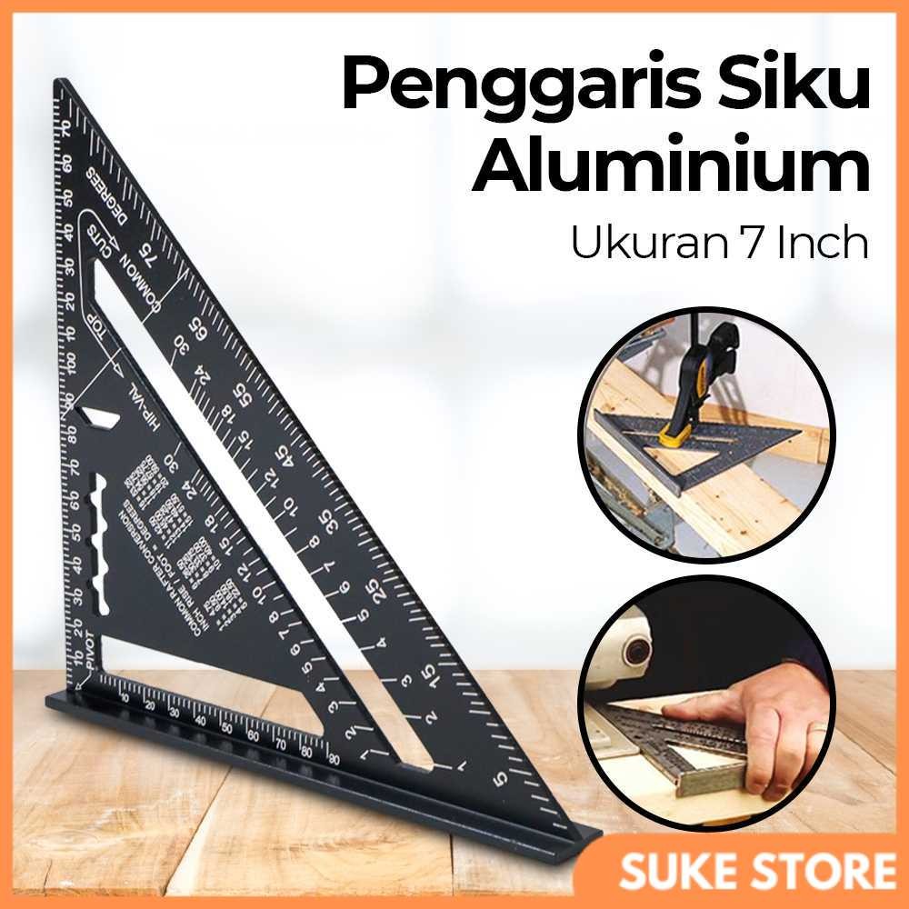 

VKTECH Penggaris Siku Mistar Triangle Ruler Aluminium 7 Inch - A10D01