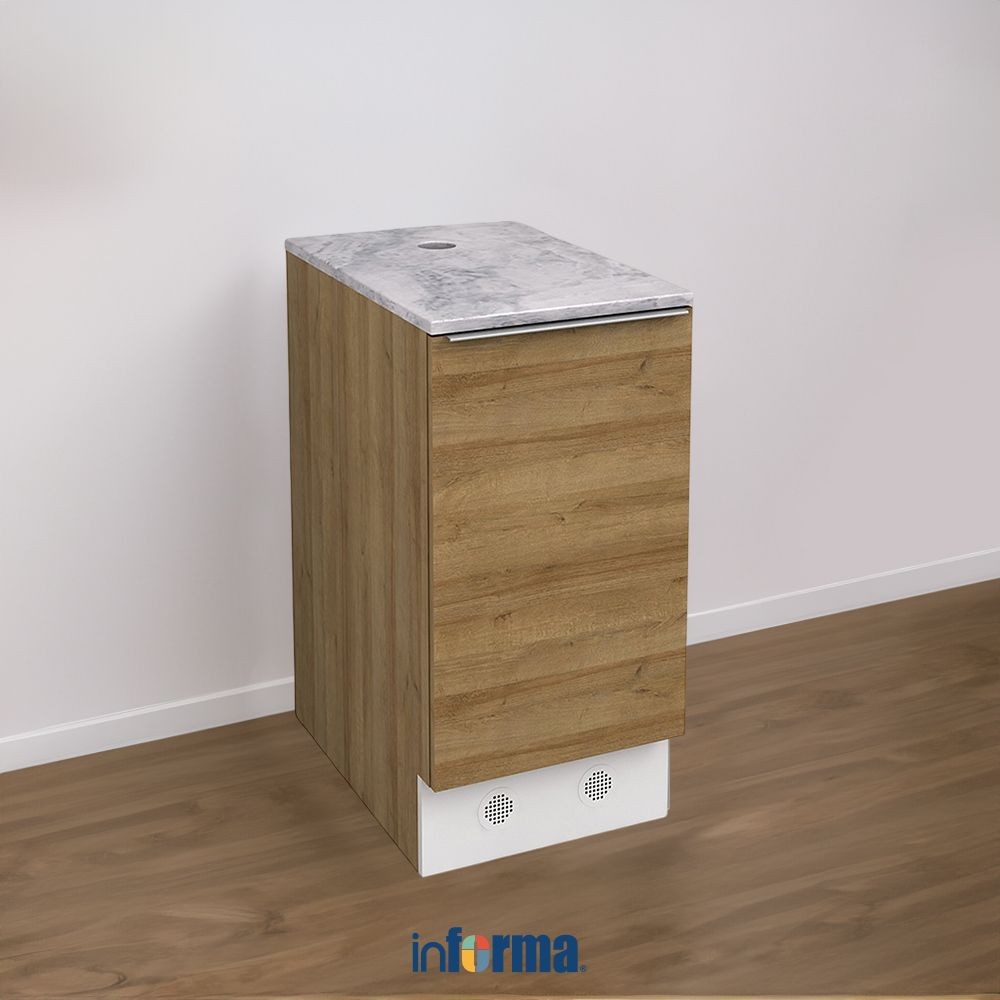 Informa Prescoot Kabinet Bawah Dapur - Cokelat Oak Lemari Bawah Kabinet Dasar Storage Dapur Rak Kabi