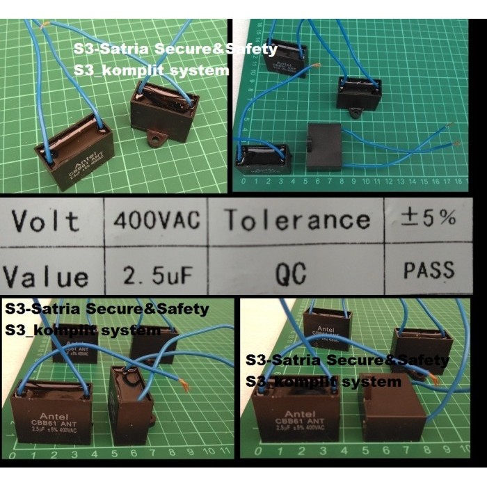 Kapasitor Kotak 2,5UF Elco 2,5 UF Antel 2.5UF Capasitor 2.5 UF 400V