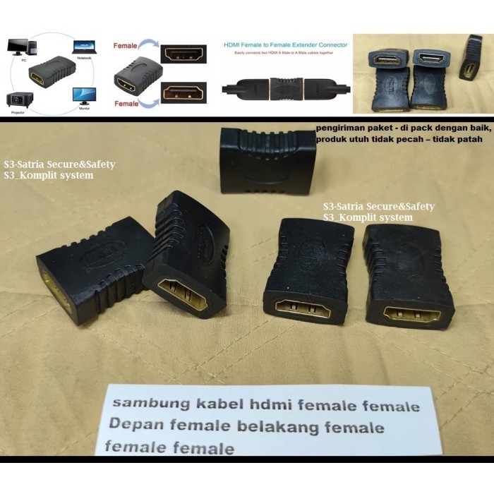 ADAPTOR HDMI (F) TO HDMI / sambungan KABEL HDMI to kabel HDMI