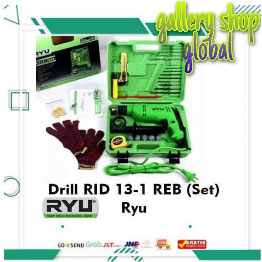MESIN BOR RYU RID 13 REB - MESIN BOR RYU 13 MM SET 27 PCS