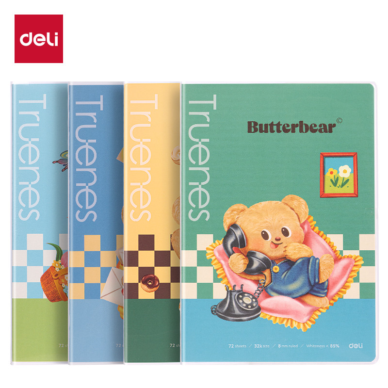 

Deli x Butterbear | Buku Catatan Eva Cover (Notebook) 72 lembar | A5 & B5 | HY20X