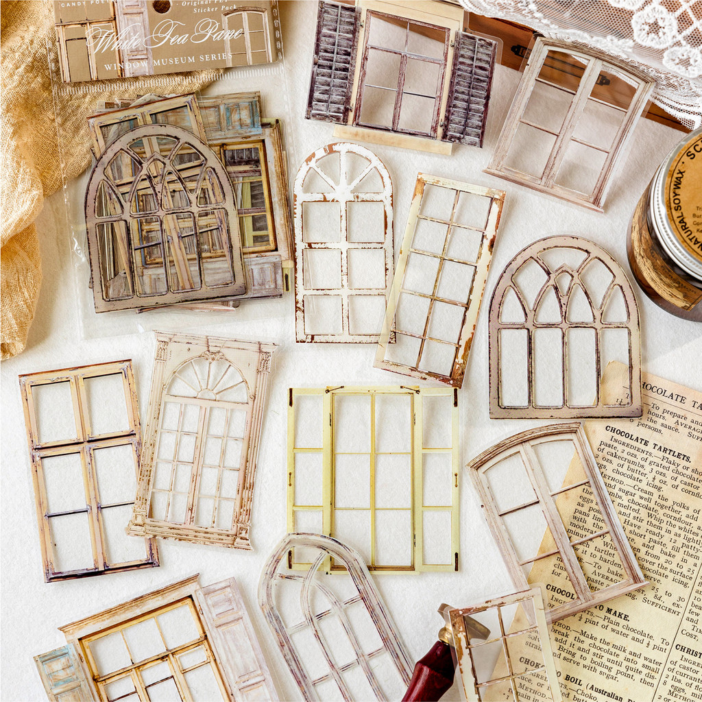 

20pcs Window Series PET Stickers DIY Scrapbooking Collage Supplies Creative Decor Junk Journal Stickers