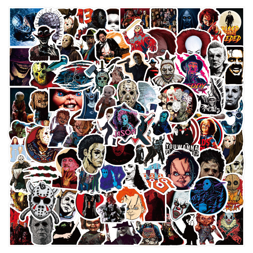 

100/50PCS Scary Movie Horror Movies Characters FREDDY Stickers For Luggage Phone Case Laptop Notebook Decals