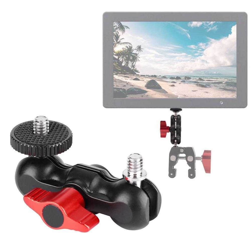 Holder Ball Head Kamera Hot Shoe 1/4 Inch Universal / Braket Klip Kepala Pada Tripod Dapat Berputar 