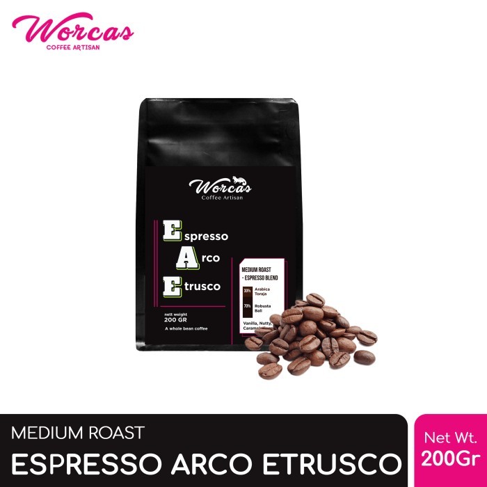 

WORCAS Arco Etrusco Espresso Blend 200 Gram - Medium Roast - KOPI BIJI