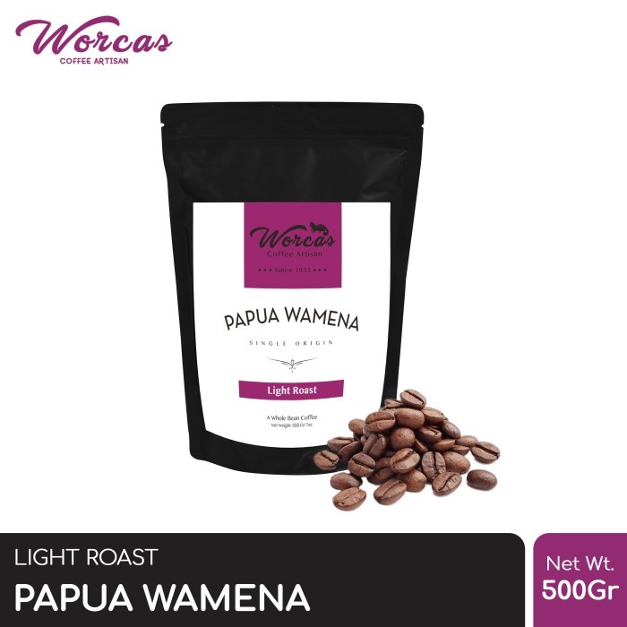 

Kopi Arabica Papua Wamena 500 Gram Light Roast (Biji/Bubuk) - KOPI BIJI