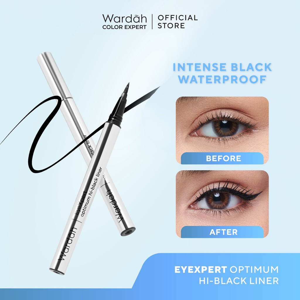 Wardah EyeXpert Optimum Hi-Black Liner - Eyeliner Spidol Waterproof Dengan Warna Intense - Makeup