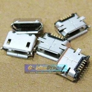 Soket micro USB kosong SMD konektor 5 titik solder