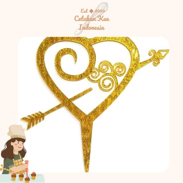 {CKI} Hiasan Kue Tart Love