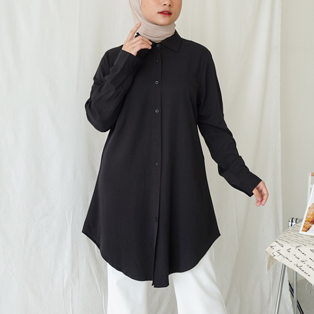 BEST DEALS tunik busui remaja dewasa Ayla Basic bahan Premium Rayon twill Tunik Midi Polos Wanita