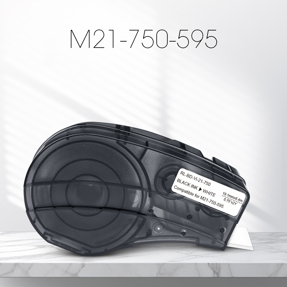 

1PK M21-750-595 Label Cartridge Compatible Brady M21 Tape Brady M21 750 595 White Label for Brady Printer BMP21 Plus IDPAL LABPA