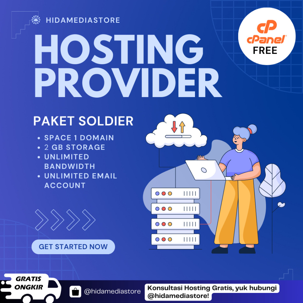 Hosting Soldier Murah – 1 Domain, 2 GB Storage, Unlimited Bandwidth Cepat & Stabil 1 Bulan