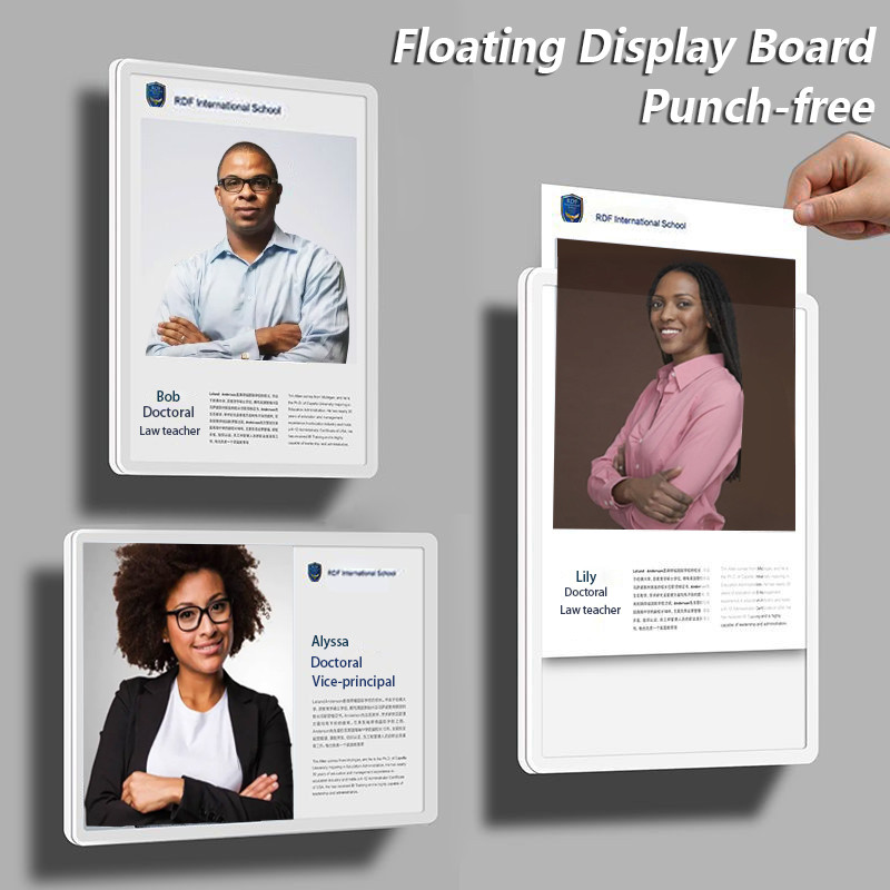 

A4 Acrylic Display Board Billboard Hanging Wall Suspension Poster Frame Wall Company System Brand Double-layer Plywood