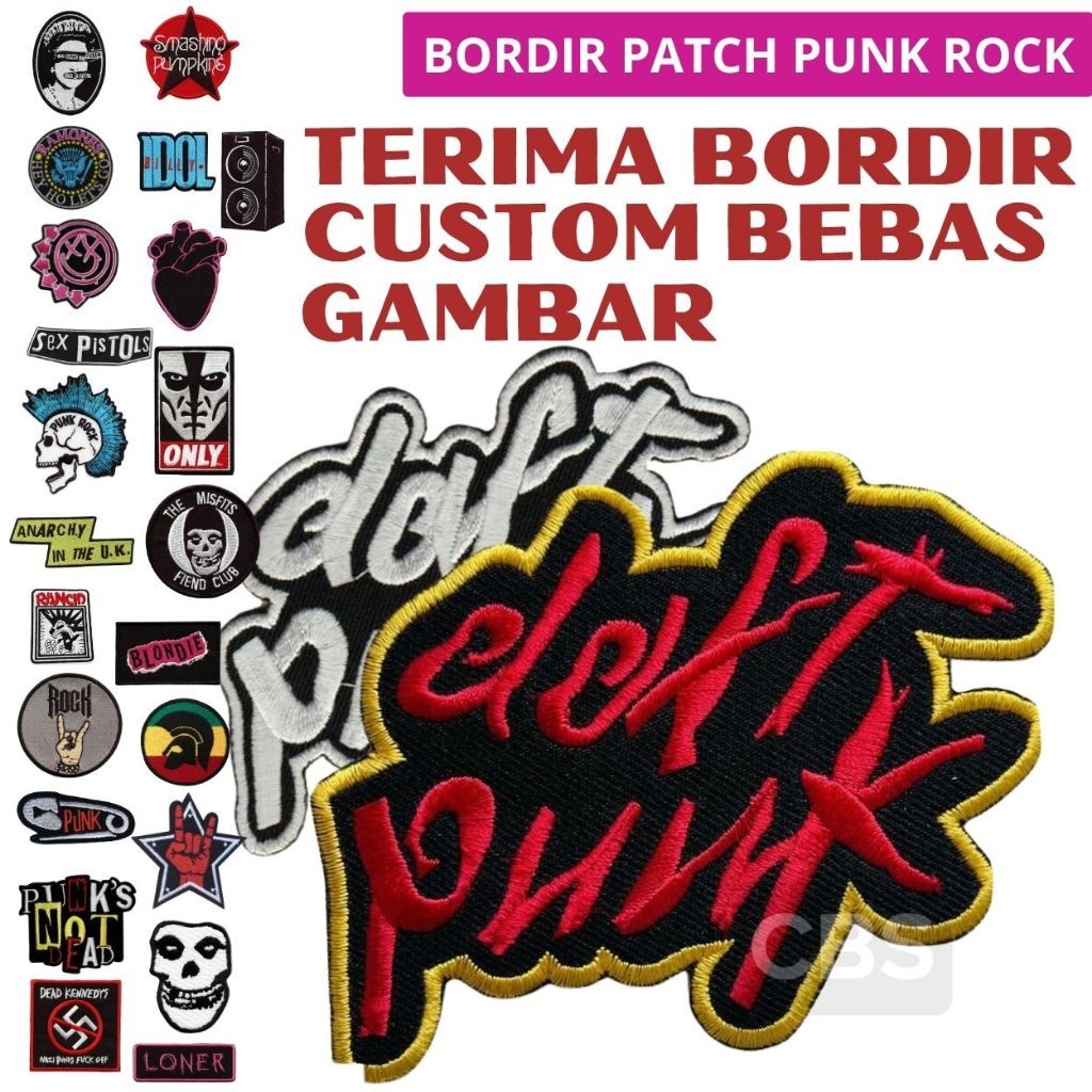 DAFT PUNK PATCH Bordir Logo Emblem/Bet Badge PUNK ROCK