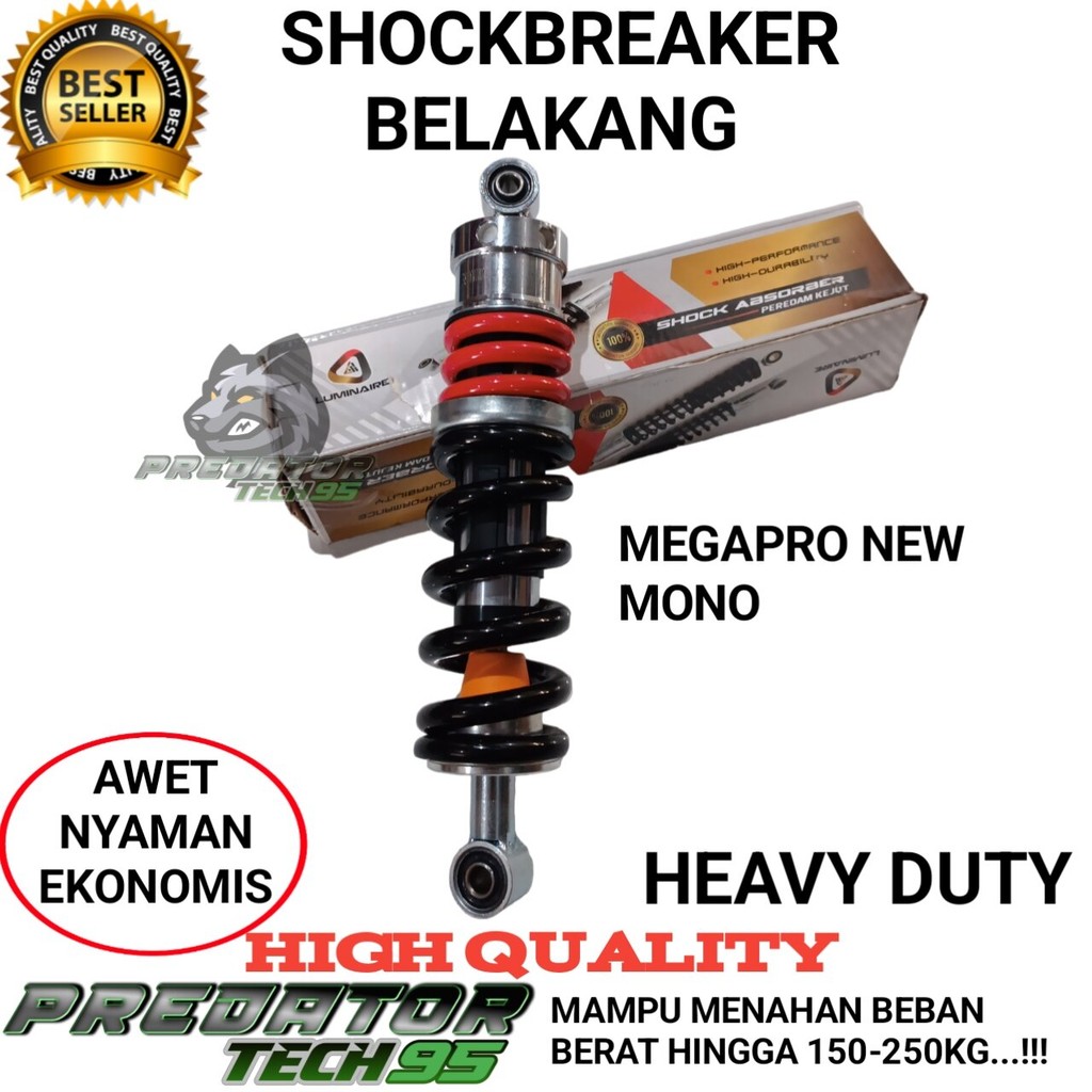 SHOCK SHOK SHOCKBREAKER MONOSHOCK BELAKANG LUMINAIRE BEBAN BERAT 150-250kg HONDA MEGAPRO NEW MONO HI