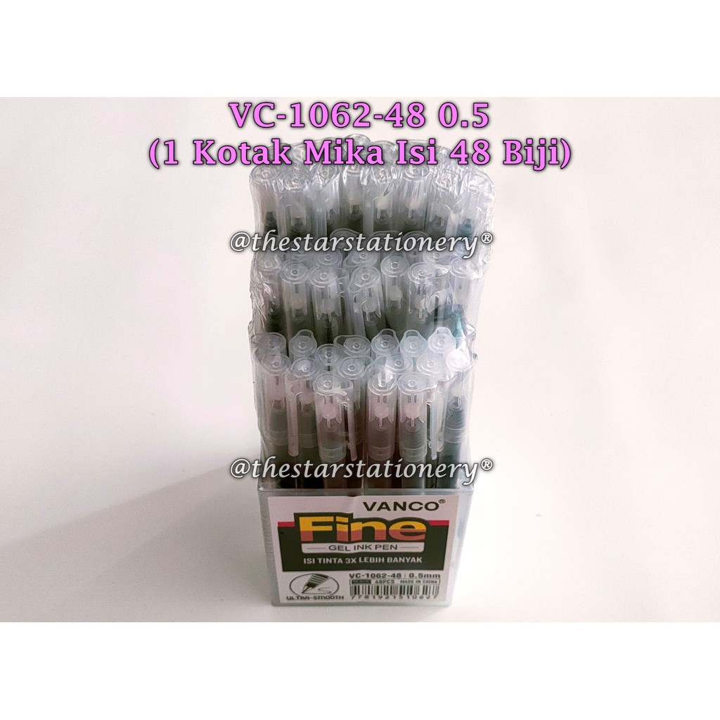 

(1 Kotak Isi 48 Biji) GROSIR Bolpen Vanco VC-1062-48 Fine 0.5 mm Gel Pen / Gel Pen Vanco VC-1062-48