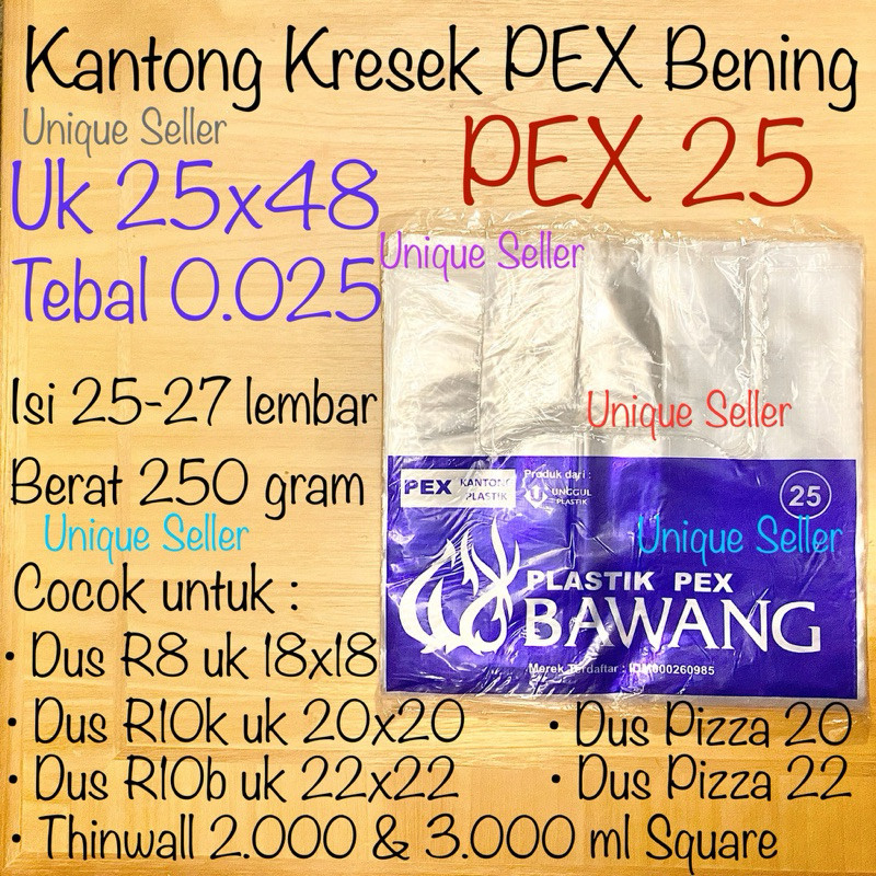 Kresek Bening PE PEX Uk 20 25 cm BAWANG / Kantong Plastik Bening PE PEX BAWANG 20 cm 25 cm 20cm 25cm