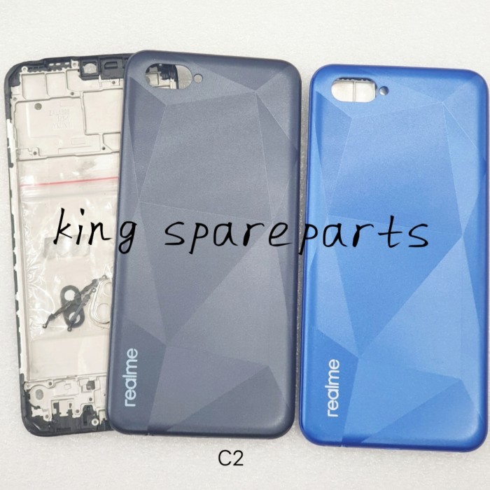 CASING HOUSING FULLSET REALME C2 ORIGINAL - Biru