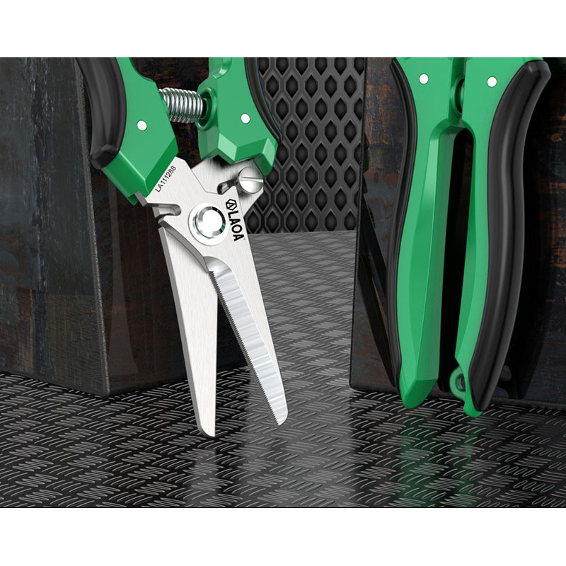 

Stainless steel multifunctional serrated powerful scissors electrician's scissors