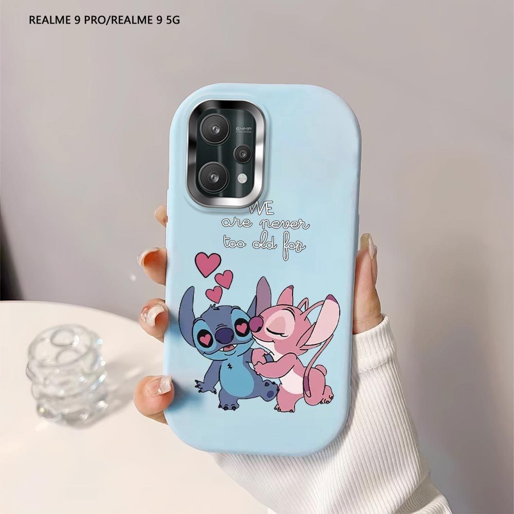 Softcase Untuk Realme 9 Pro 8 5G Realme 5 5S 5i 6i Cartoon Stitch Couple Back Cover Case Soft Origin