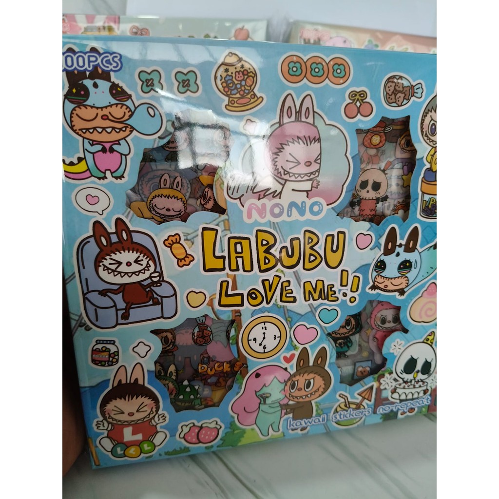 

GG STICKER LABUBU VIRAL ISI 100 LEMBAR / BOX WATERPROOF PET STIKER LUCU