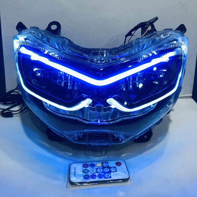 HEADLAMP REFLEKTOR NMAX OLD CUSTOM NMAX NEW ALIS RGB RUNNING REMOTE [MNG]