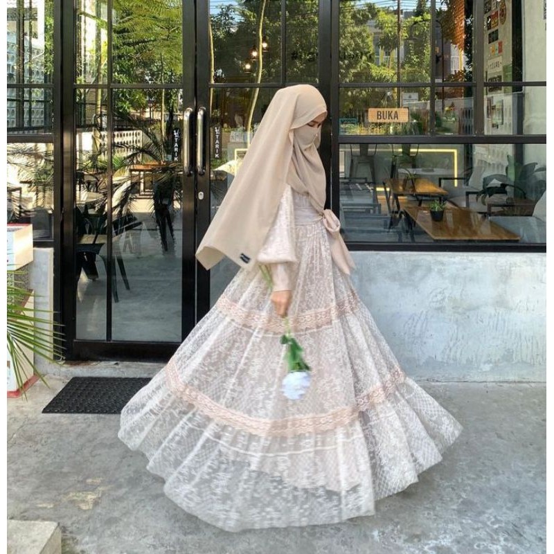 Lodira Shoppie - Eleanor Dress Syar'i Premium, Gaun Pesta, Wedding, Wisuda, Kondangan, Walimahan, Se