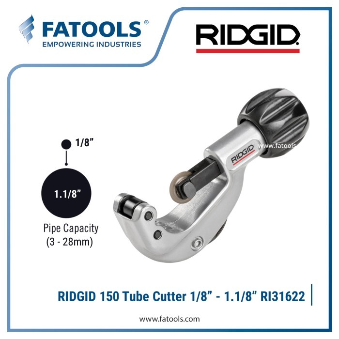 

RIDGID 31622 150 Tube Cutter Constant Swing 1/8" - 1.1/8" Pemotong Tub