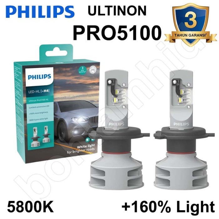 L- PRO5000 Lampu LED Philips ULTINON H4 Hi/Lo PRO5000 PRO 5000 Headlamp