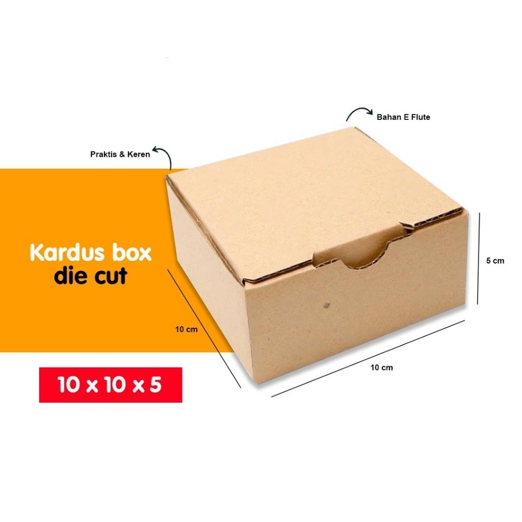 

Kardus - Karton Box Die Cut 10x10x5 Corrugated Kotak Packing Souvenir Hampers Polos