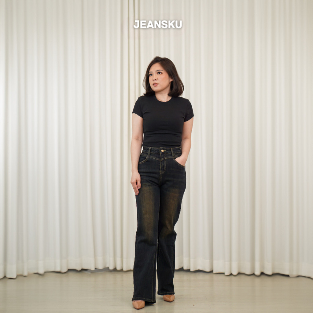 JEANSKU | SJ029 - Highwaist Straight Jeans - Ellarie Jeans