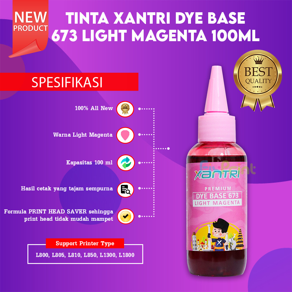 FixPrint Tinta Xantri Premium Dye Base CMYK 664 L110 L360 L550 L800 673 LC LM