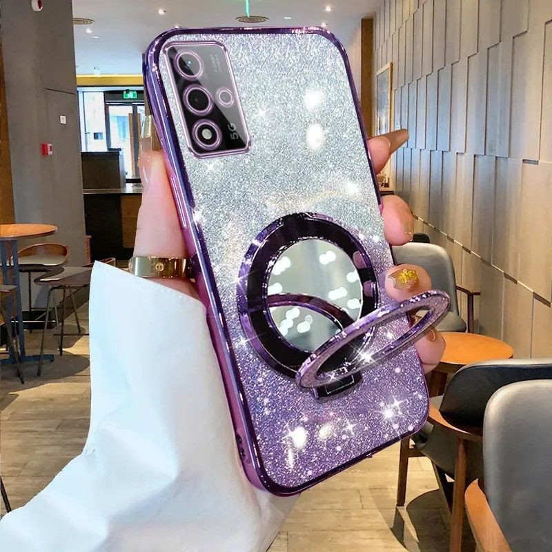 Casing HP Samsung Galaxy S22 / S22 Plus / S22 Ultra Pelapisan Magnetik Berkilau silikon lembut 360 D