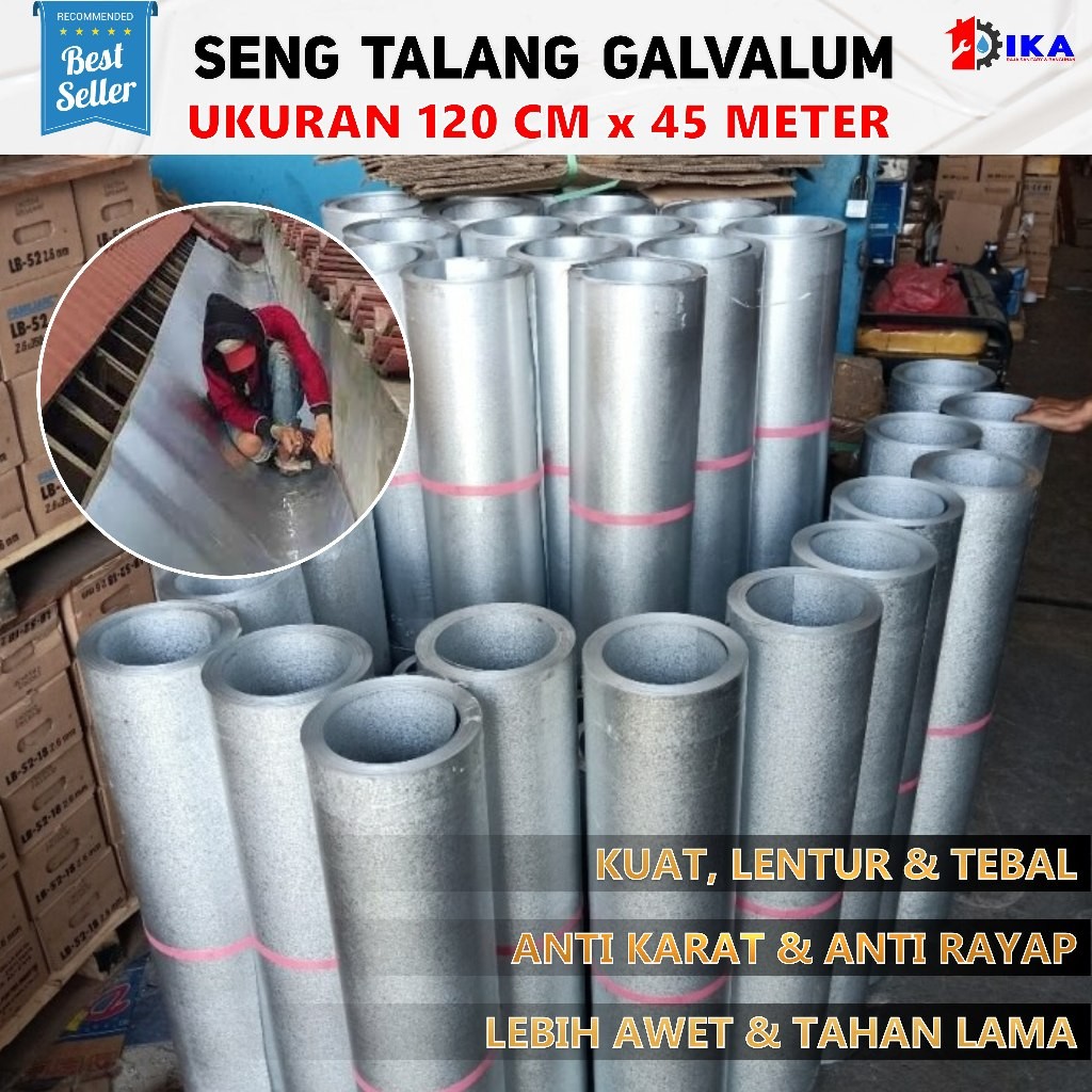 Seng Talang Galvalum 120 cm Permeter/ Seng Plat Anti Karat 120cm 1.2m / Seng plat galvalum talang an